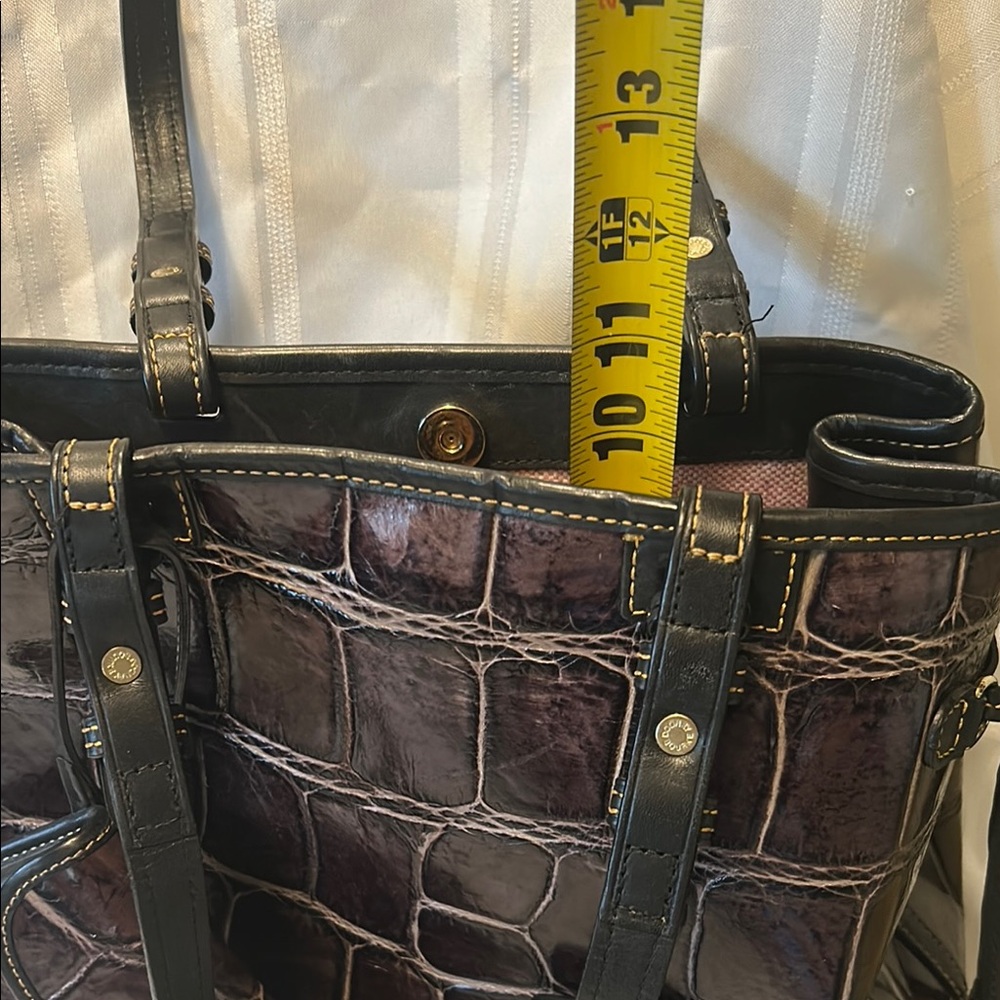 ‼️LAST CHANCE‼️ 🎈Back to consignment shop 9/30/25🎈D&B Croc Eggplant Bag w/Pouch - Picture 13 of 15
